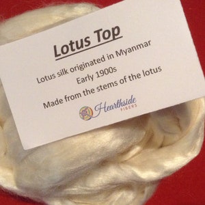 Lotus roving, lotus top - 100 grams of plant based fiber, great vegan spinning fiber image 1