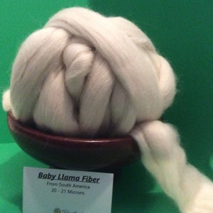 Llama Roving, White De-haired Baby Llama Top, Super soft, great for spinning, 100grams of wonderful fiber