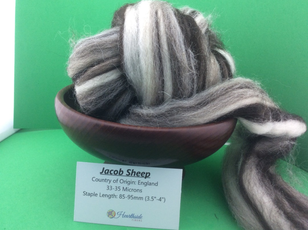 Jacob Fiber Jacob Roving, Multi Colored Jacob Top. Humbug Jacob Top, 100 Grams ...