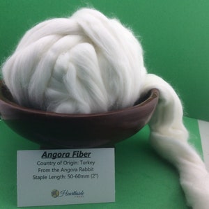 Angora Roving, Natural White Angora Top, Super luxury fiber for spinning or dyeing, very soft