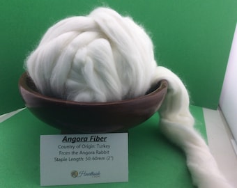 Angora Roving, Natural White Angora Top, Super luxury fiber for spinning or dyeing, very soft