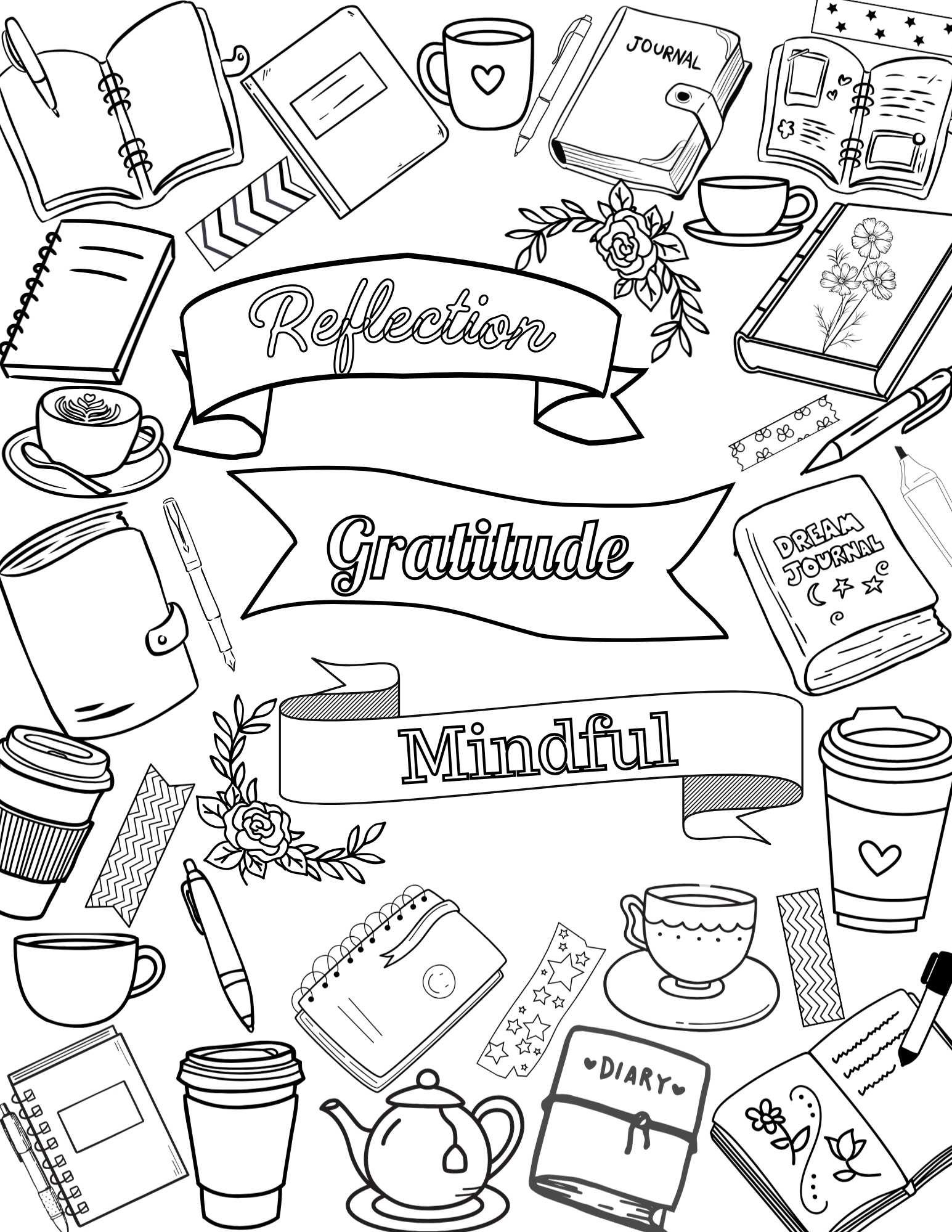 Adult Coloring Pages | Weekend Activities, Stress Relief, 20 Designs ...