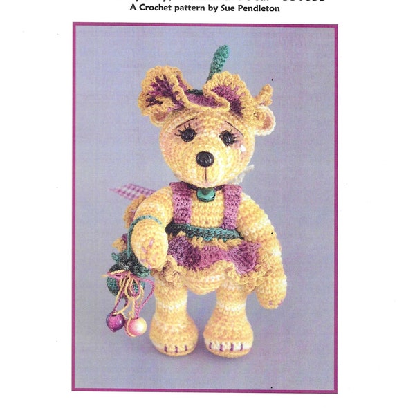 Miniature Bear Pansy Pixi-Crochet Toy Pattern-Booklet-14 pages