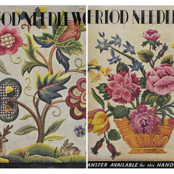 Weldons Period Needlework Designs-Crewel Embroidery-Jacobean Designs-Vintage Tapestry Stitching-Cross Stitch Patterns-Digital-PDF-Download