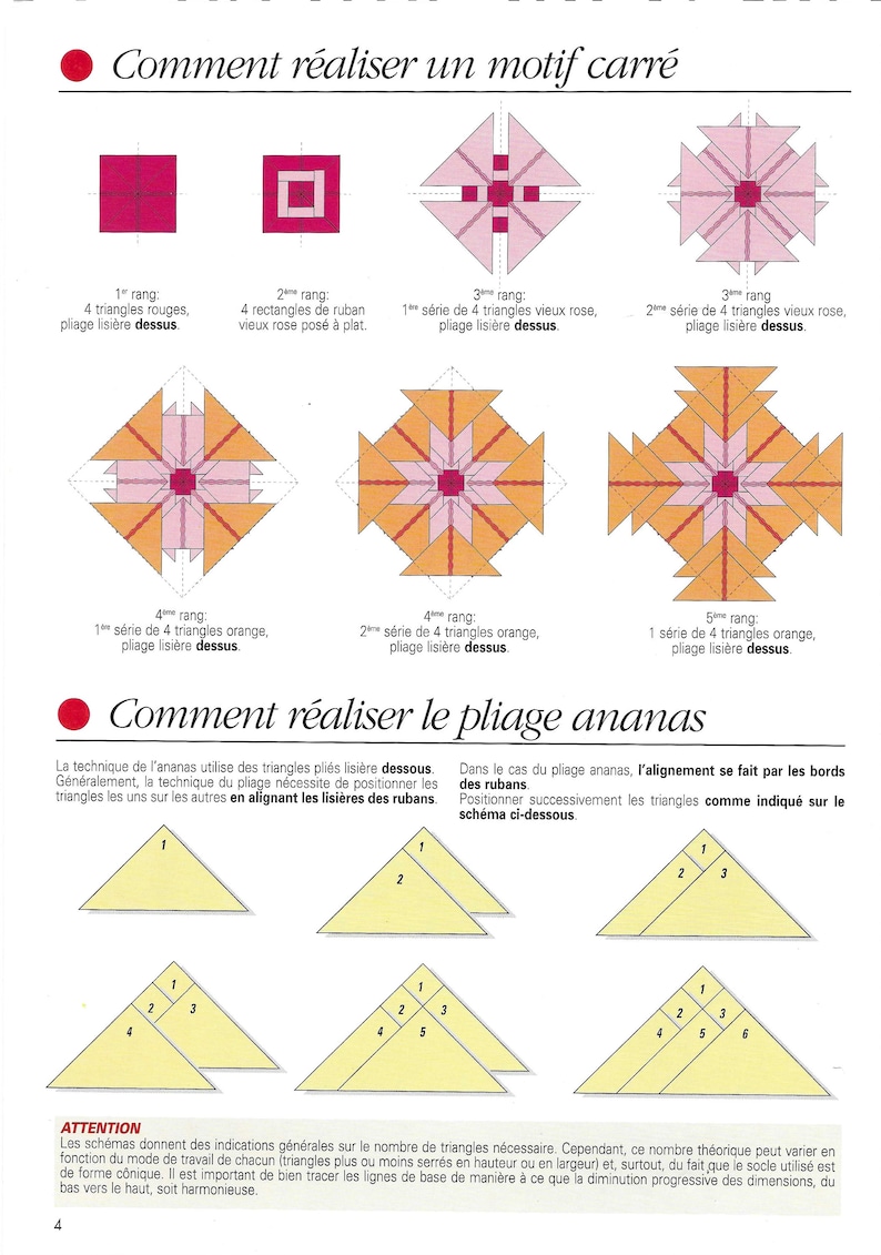 Paper Ribbon Triangle Pattern Vintage Ribbon Embroidery Pattern: Court Dames Gowns (french Language ...