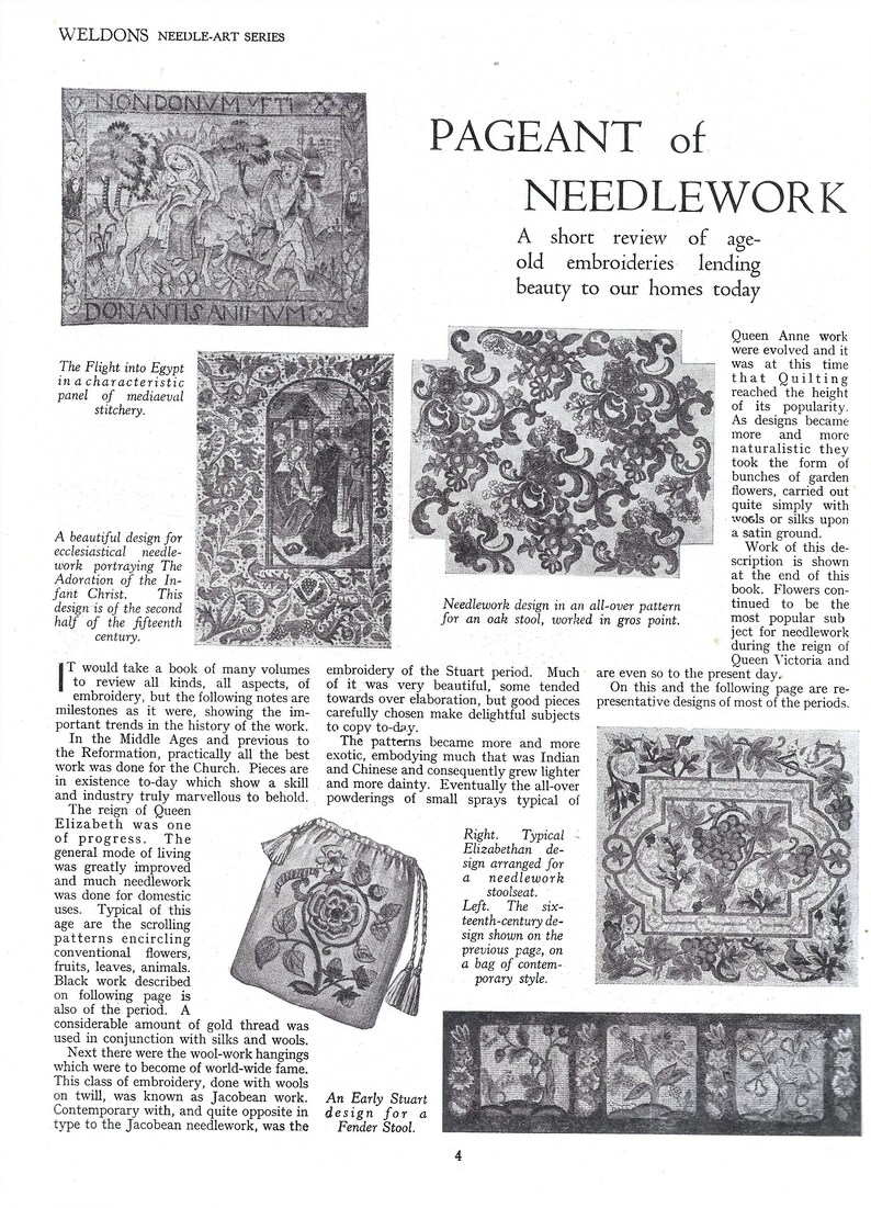Weldons Period Needlework Designs-crewel Embroidery-jacobean Designs ...