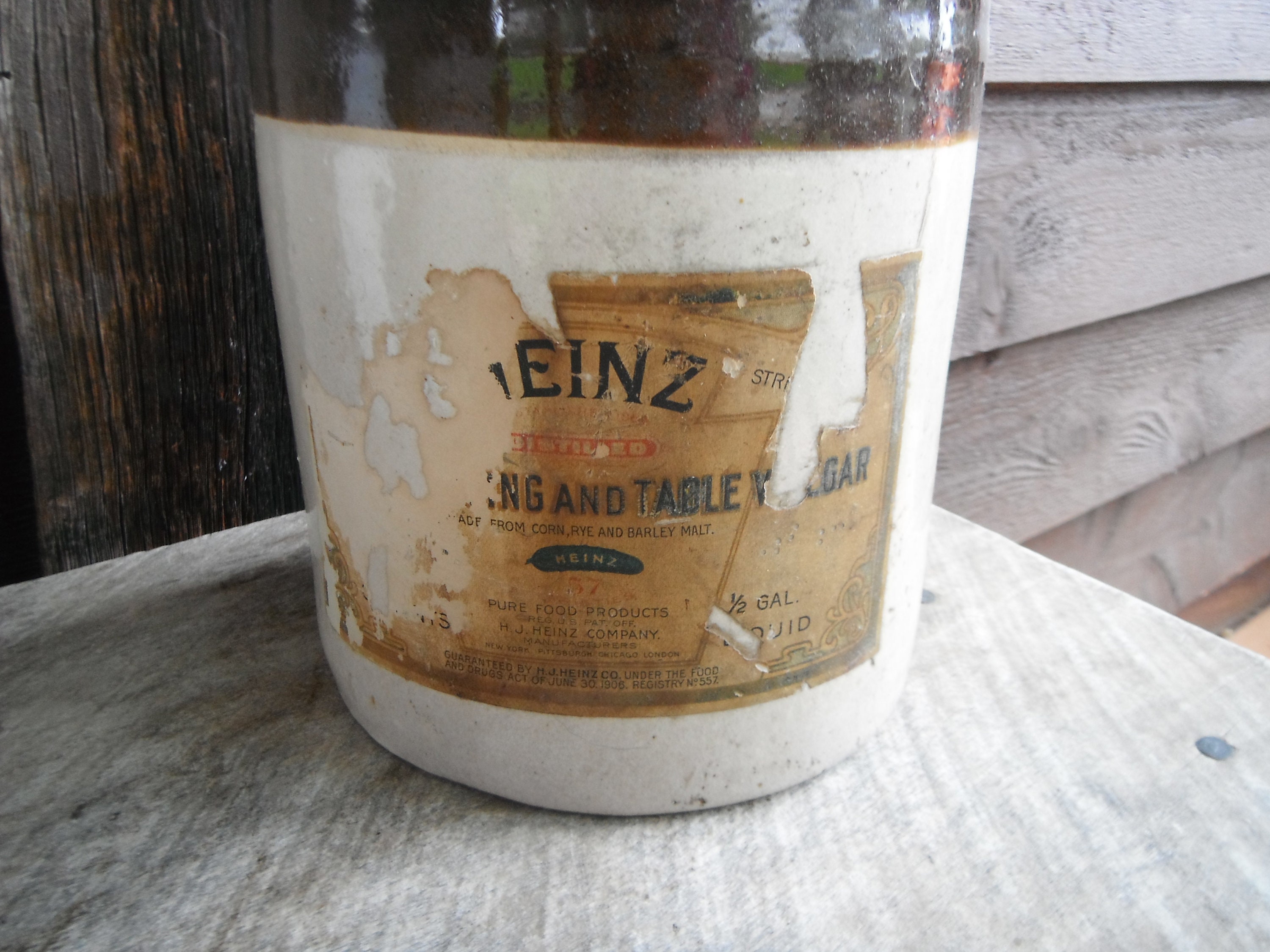 Antique Heinz Vinegar Stoneware Jug With Paper Label Etsy UK