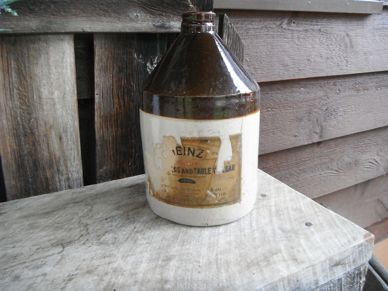 Antique Heinz Vinegar Stoneware Jug With Paper Label Etsy UK