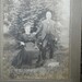 Victorian Mounted Photo - Outdoors - Older Couple With Sleeping Dog