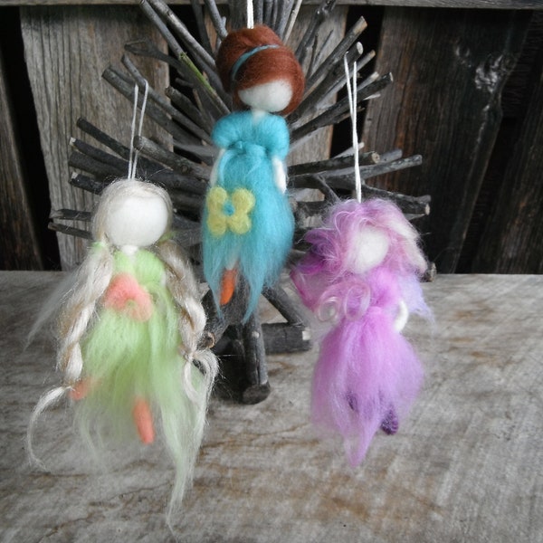 Handmade Waldorf Inspired Needle Felted Fairy - Wool Doll