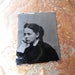 Antique Gem Miniature Tintype Photo - Lovely Pensive Lady