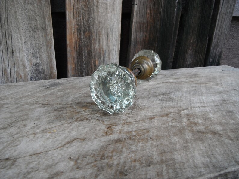 Antique Glass Door Knob Set