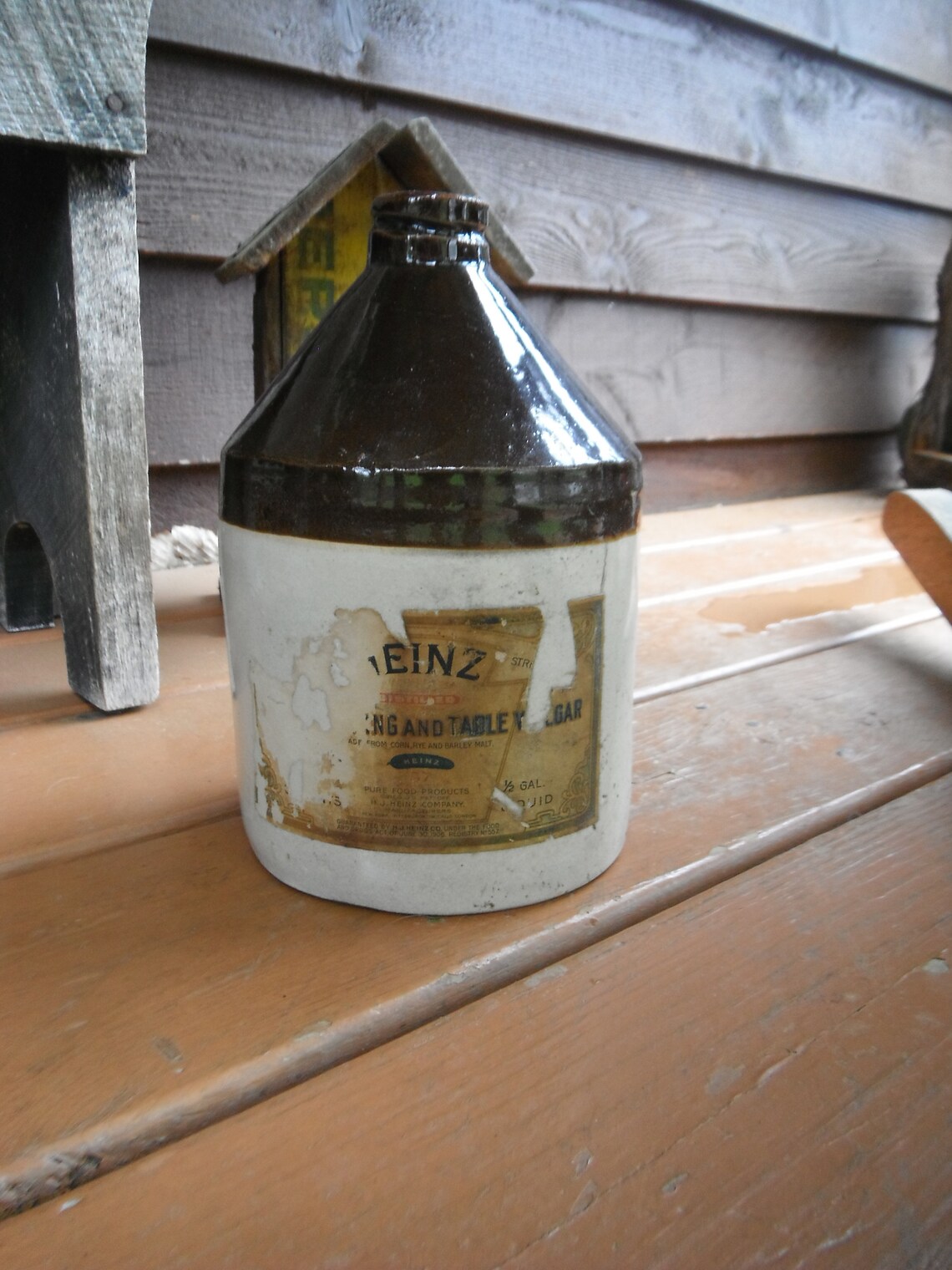 Antique Heinz Vinegar Stoneware Jug With Paper Label Etsy UK