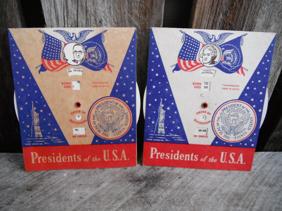 1940's USA Presidents Fact Finder Wheels - Political Memorabilia ...