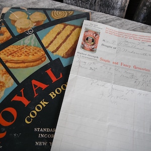 Antique Royal Baking Powder Advertising Ephemera Lot - Cookbook and Billhead