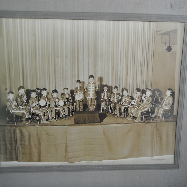 Vintage Mounted Photo - Cabinet Card - Little Boy Band - Charleston WV