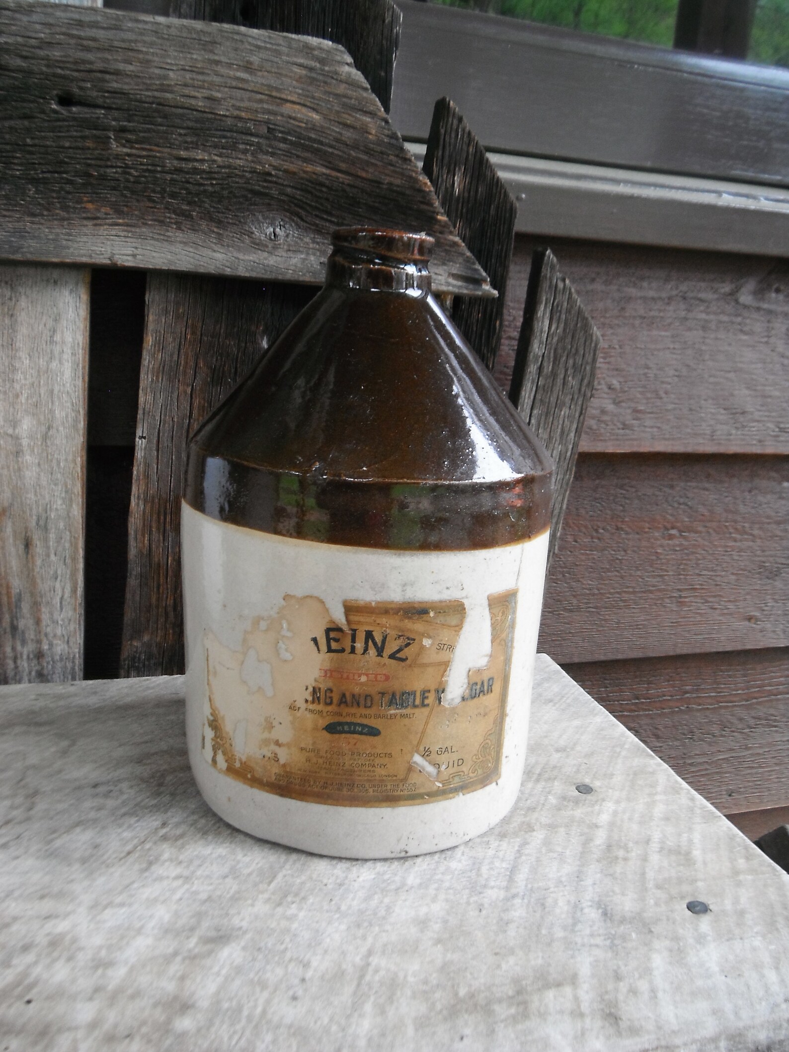 Antique Heinz Vinegar Stoneware Jug With Paper Label Etsy UK