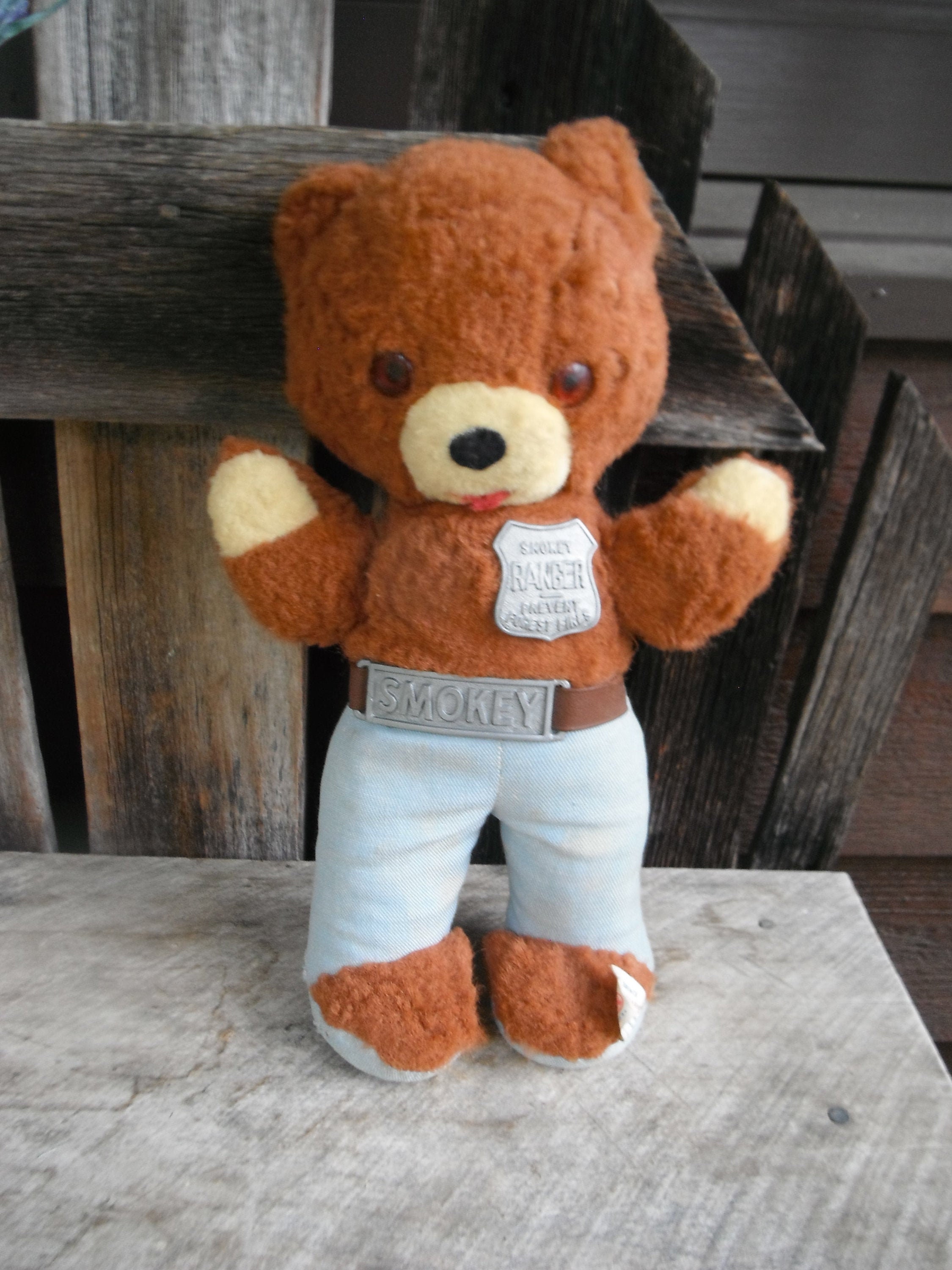 Vintage Plush Smokey The Bear Plush Animal Stuffed Animal | Etsy