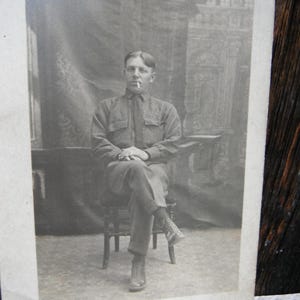 RPPC - Real Photo Postcard - Carte Postale - Gentleman in Uniform Smoking Cigarette