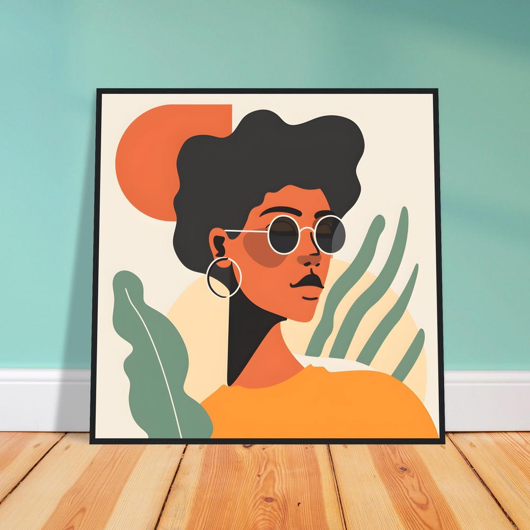 Minimalist Woman Portrait Wall Art Print – Modern Abstract Face Poster ...