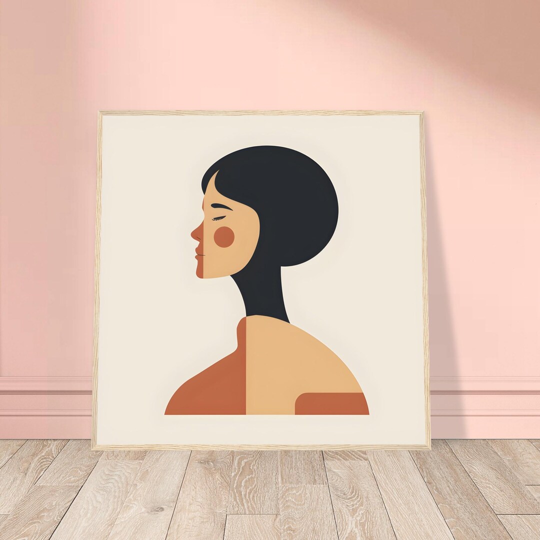 Minimalist Woman Portrait Wall Art | Abstract Face Print | Modern ...