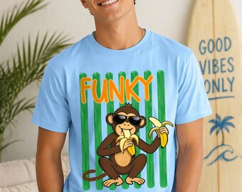 Funky Monkey Eating Banana T-Shirt (Digital Download)