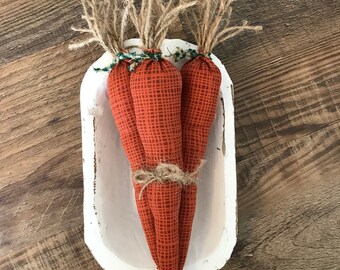 Medium Primitive Style Fabric Carrots ~ Homespun Easter Vegetable AF-7308 NEW 