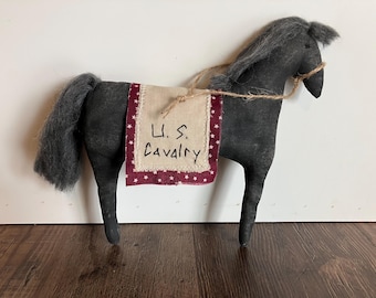 Primitive Americana Horse Shelf Sitter Patriotic Decor