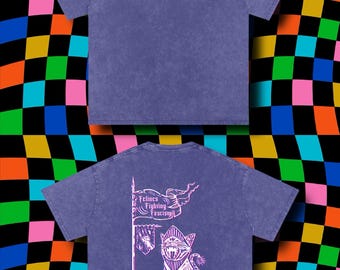 Chemise à slogan Knight Cat - FELINS FIGHTING FSCISM Violet