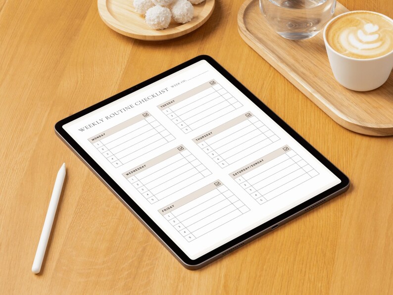 Daily Routine Tablet Routine Checklist Bundle Printable | Daily Weekly To-do Planner PDF ...