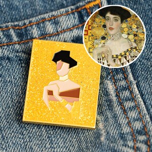 Adele Bloch-Bauer I - Enamel Pin Geometric Minimalist Art