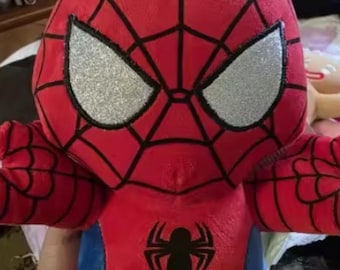 Spider Hero Plush Toy | Red Stuffed Animal, Web Detail, Glitter Eyes, 20cm