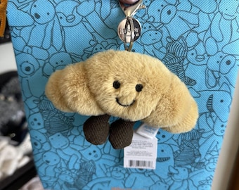 Jellycat Amuseable Croissant Bag Charm – Authentic Soft Plush, Free Dust Bag