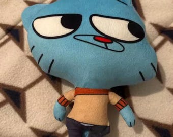 Blue Cartoon Cat Plush Toy – Relaxed Sleepy Expression, Soft Stuffed Animal 26cm