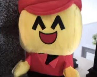 Block Head Plush Toy – Cartoon Character Stuffed Doll, Meme Inspired Soft Toy 18cm