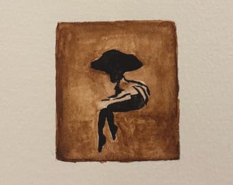 Boston Restaurant Matchbox Watercolor Painting - Barcelona Wine Bar