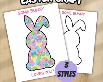 Osterhase Handwerk ausdruckbar, Some Bunny Loves You Papiermodell, Kinder Osteraktivität Vorschule Kindergarten Tagesstätte DIY Bunny Art PDF