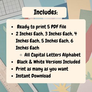 Printable Bubble Letters A-Z PDF, Alphabet Stencil Templates, Cut Out Letter Outlines, Bulletin Board Decor, Classroom Banner Letters image 8