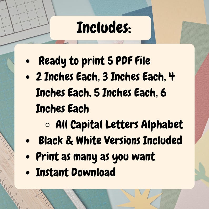 Printable Bubble Letters A-Z PDF, Alphabet Stencil Templates, Cut Out Letter Outlines, Bulletin Board Decor, Classroom Banner Letters image 8