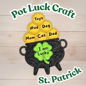 St Patrick’s Day Pot of Gold Craft Printable, Gratitude Activity for Kids, Shamrock Cut and Paste Classroom Craft, Digital Download