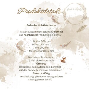 Geschenk Patentante personal – Erinnerungskiste mit Namen – Taufgeschenk Patin – Holzkiste individuell – Geschenk zur Taufe Mädchen Junge image 4