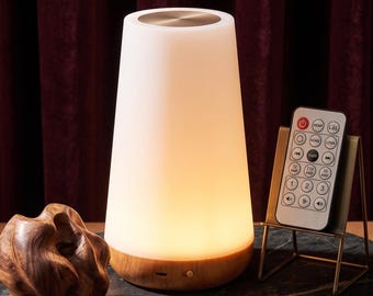 Lámpara de noche RGB regulable con control remoto, lámpara de mesilla táctil, luz de escritorio recargable que cambia de color para dormitorio y sala de estar.