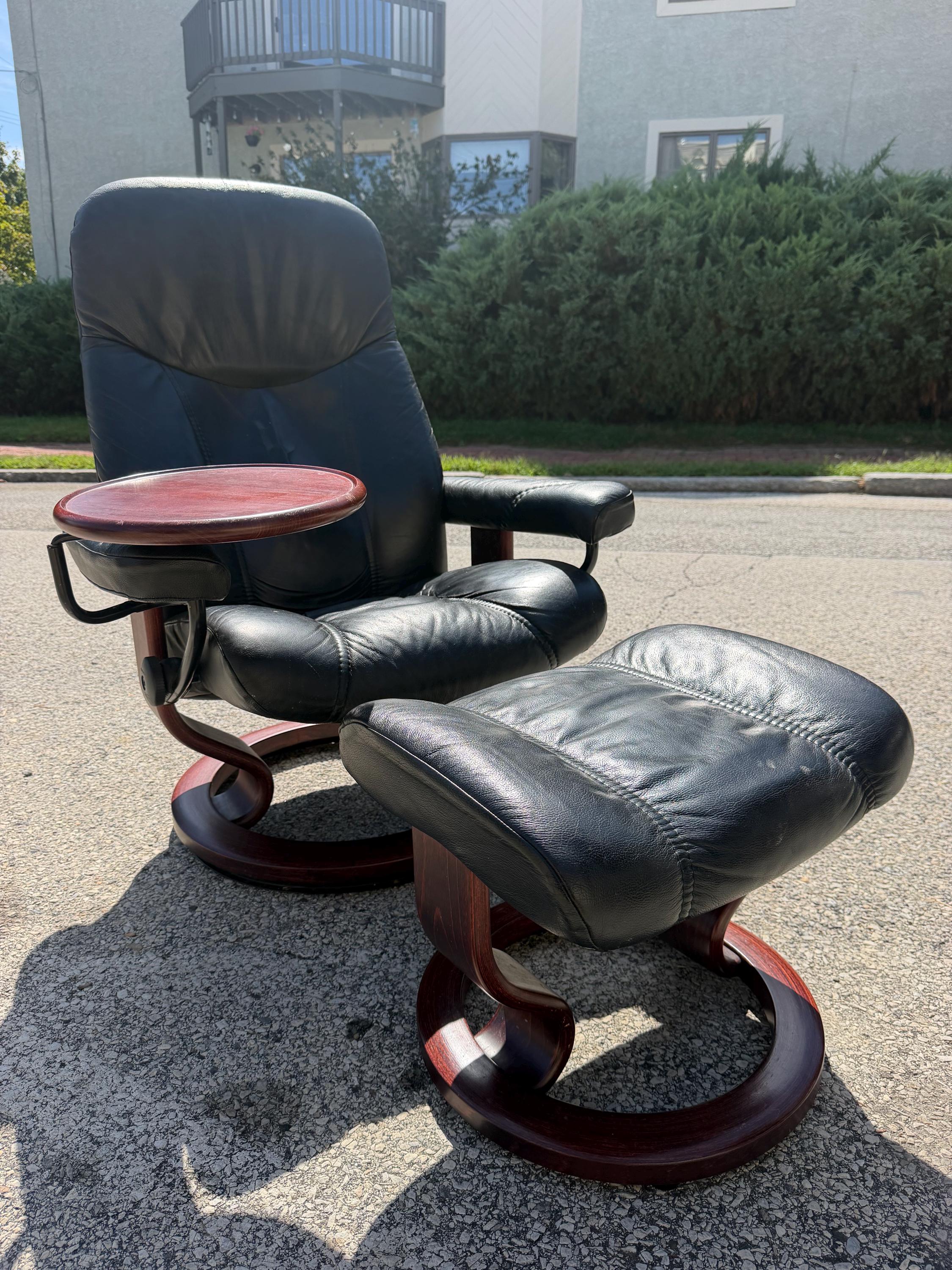 Ekornes Stressless Chair & Ottoman - Etsy