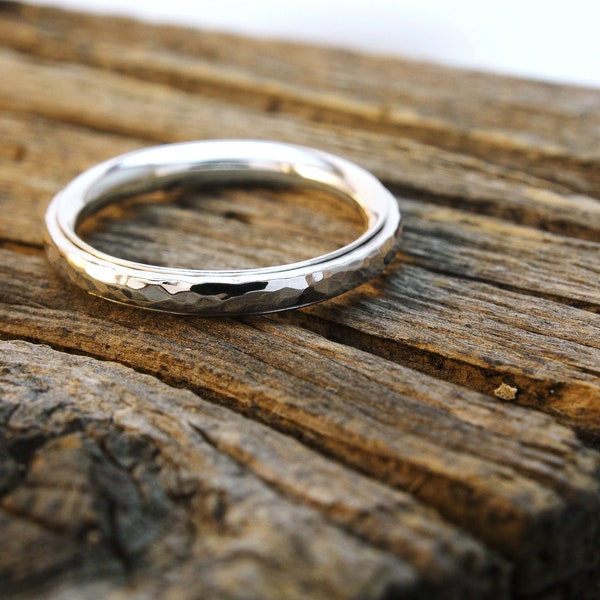 Hammered fidget spinning ring 12 ga, playful ring, sterling silver, meditation, mindfulness, worry ring, anxiety,  stacking, adhd