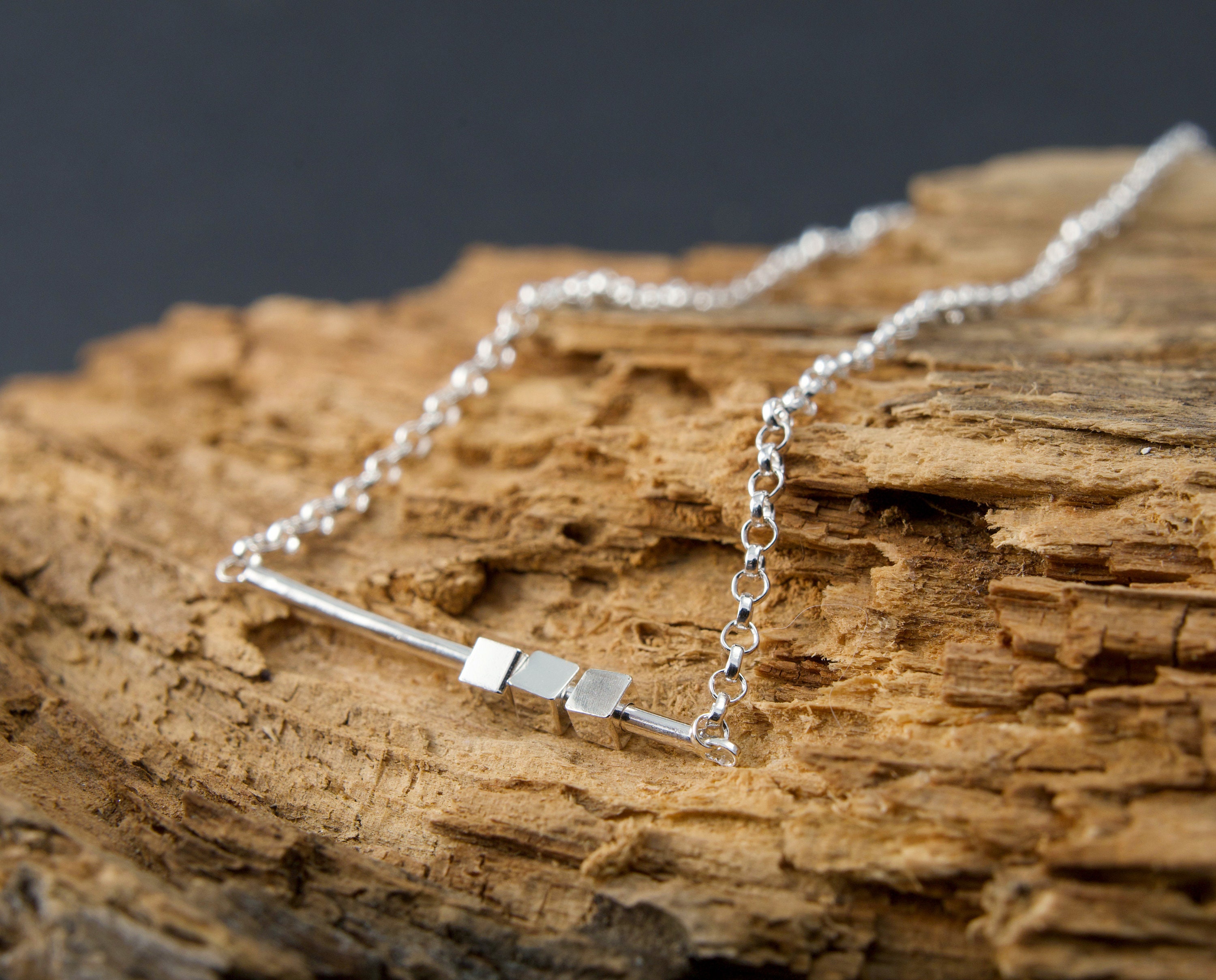 FIDGET Cube Necklace Playful Sterling 