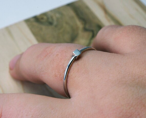 Fidget Cube Ring Stacking Playful Ring Sterling Silver Etsy