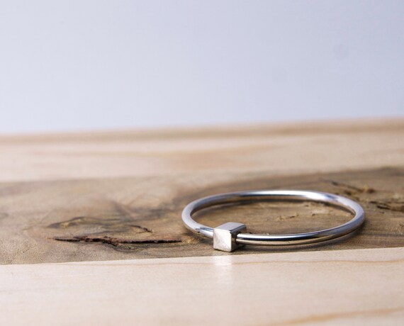Fidget Cube Ring Stacking Playful Ring Sterling Silver Etsy