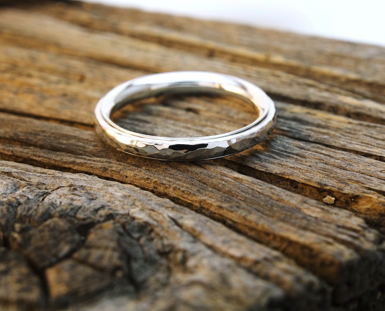 Hammered fidget spinning ring 12 ga, playful ring, sterling silver, meditation, mindfulness, worry ring, anxiety, stacking, adhd image 1