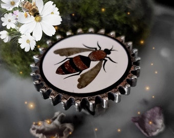 Pietra Dura Ring Bee Stone Mosaic Nature Inspired Statement Sterling Silver Jewelry Izovella