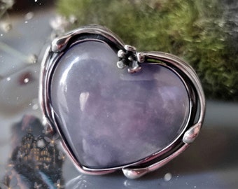 Frozen Heart Ring Chalcedony Blue Stone Sterling Silver Jewelry Izovella